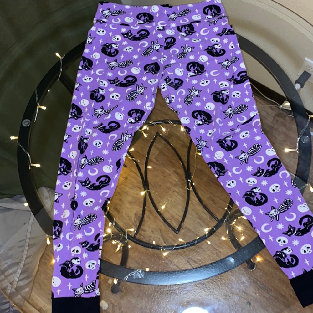 Large Killstar Legging Pajamas Cat and Skulls